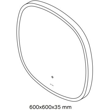 Зеркало универсальное Am.Pm (Ам.Пм) Func квадрат, 60 см ИК-сенсор, серый металлик, M8FMOX0601WGS