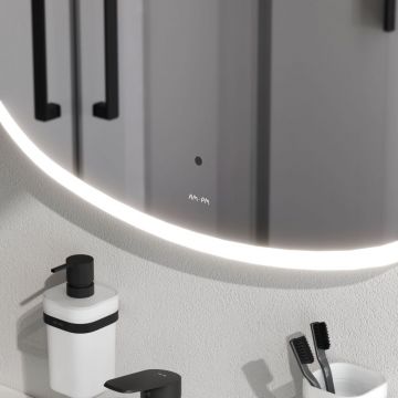 Зеркало универсальное Am.Pm (Ам.Пм) Func LED-подсветка, ИК-сенсор, квадрат, 80 см белый, M8FMOX0801WGS