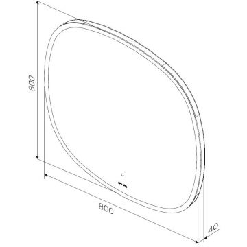 Зеркало универсальное Am.Pm (Ам.Пм) Func LED-подсветка, ИК-сенсор, квадрат, 80 см белый, M8FMOX0801WGS