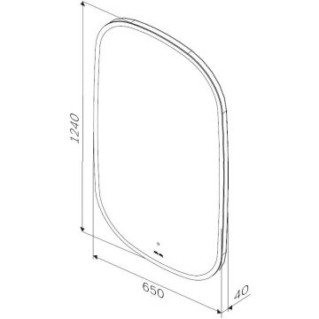 Зеркало универсальное Am.Pm (Ам.Пм) Func LED-подсветка, ИК-сенсор, 65*124 см белый, M8FMOX0651WGH
