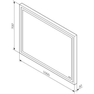 Зеркало настенное Am.Pm (Ам.Пм) Gem LED-подсветка, 100 см серебристый, M91AMOX1001WG