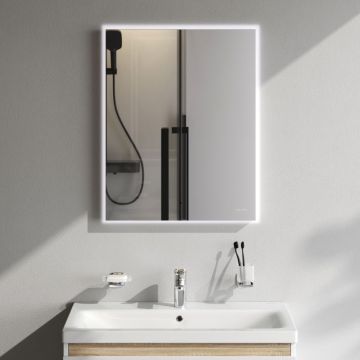 Зеркало Am.Pm (Ам.Пм) X-Joy с интерьерной LED подсветкой, 55 см ИК-сенсор, серебристый, M85MOX10551S