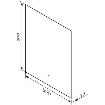 Зеркало Am.Pm (Ам.Пм) X-Joy с интерьерной LED подсветкой, 55 см ИК-сенсор, серебристый, M85MOX10551S