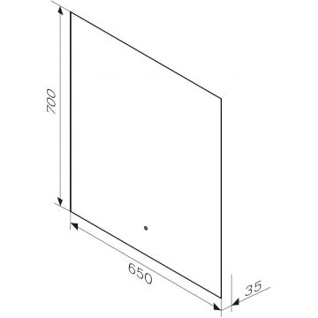 Зеркало Am.Pm (Ам.Пм) X-Joy 65 см ИК-сенсор, серебристый, LED подсветка, M85MOX10651S