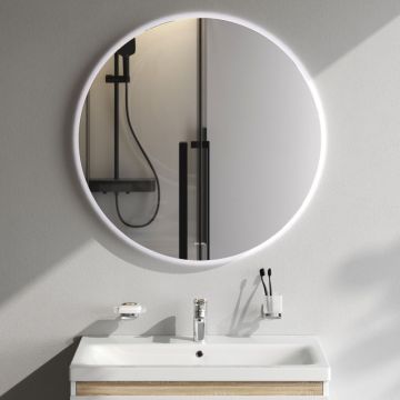 Зеркало круг Am.Pm (Ам.Пм) X-Joy с интерьерной Led подсветкой, 80 см ИК-сенсор, серебристый, M85MOX40801S