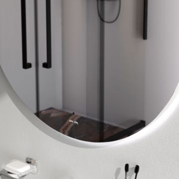 Зеркало круг Am.Pm (Ам.Пм) X-Joy с интерьерной Led подсветкой, 80 см ИК-сенсор, серебристый, M85MOX40801S