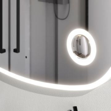 Зеркало настенное Am.Pm (Ам.Пм) Func с контурной LED-подсветкой, ИК сенсором, косметическим зеркалом, белый, M8FMOX1003SA