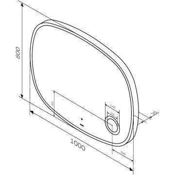 Зеркало настенное Am.Pm (Ам.Пм) Func с контурной LED-подсветкой, ИК сенсором, косметическим зеркалом, белый, M8FMOX1003SA