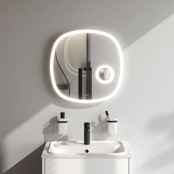 Зеркало настенное Am.Pm (Ам.Пм) Func с контурной LED-подсветкой, ИК сенсором, косметическим зеркалом, белый, M8FMOX0553SA