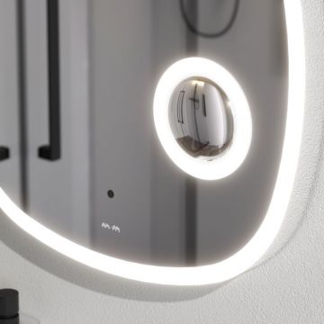 Зеркало настенное Am.Pm (Ам.Пм) Func с контурной LED-подсветкой, ИК сенсором, косметическим зеркалом, белый, M8FMOX0553SA