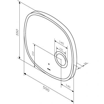 Зеркало настенное Am.Pm (Ам.Пм) Func с контурной LED-подсветкой, ИК сенсором, косметическим зеркалом, белый, M8FMOX0553SA