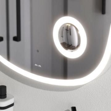 Зеркало настенное Am.Pm (Ам.Пм) Func с контурной LED-подсветкой, ИК сенсором, косметическим зеркалом, белый, M8FMOX0653SA