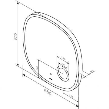 Зеркало настенное Am.Pm (Ам.Пм) Func с контурной LED-подсветкой, ИК сенсором, косметическим зеркалом, белый, M8FMOX0653SA