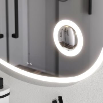 Зеркало настенное Am.Pm (Ам.Пм) Func с контурной LED-подсветкой, ИК сенсором, косметическим зеркалом, белый, M8FMOX0803SA