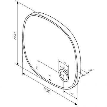 Зеркало настенное Am.Pm (Ам.Пм) Func с контурной LED-подсветкой, ИК сенсором, косметическим зеркалом, белый, M8FMOX0803SA