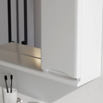 Зеркало Like Am.Pm (Ам.Пм) частично-зеркальный шкаф, правый, 65 см с подсветкой, глянец, белый, M80MPR0651WG