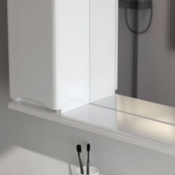 Зеркало частично-зеркальный шкаф Am.Pm (Ам.Пм) Like 80 см с подсветкой, левый, глянец, белый, M80MPL0801WG