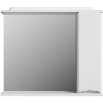 Зеркало частично-зеркальный шкаф Am.Pm (Ам.Пм) Like 80 см с подсветкой, правый, глянец, белый, M80MPR0801WG