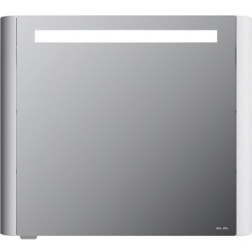 Зеркало Am.Pm (Ам.Пм) Sensation, зеркальный шкаф, 80 см с подсветкой, глянец, белый, M30MCL0801WG