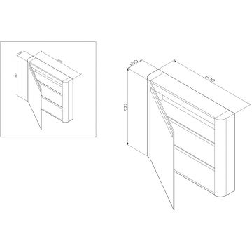 Зеркало Am.Pm (Ам.Пм) Sensation, зеркальный шкаф, 80 см с подсветкой, глянец, белый, M30MCL0801WG