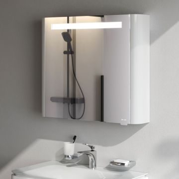 Зеркальный шкаф Am.Pm (Ам.Пм) Sensation, с подсветкой, 80 см белый глянец, M30MCR0801WG