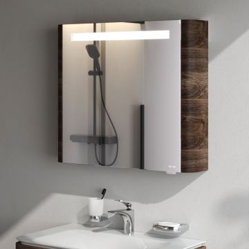 Зеркало Am.Pm (Ам.Пм) Sensation, текстурированный, 80 см с подсветкой, орех, M30MCR0801NF