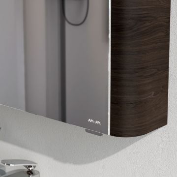 Зеркальный шкаф Am.Pm (Ам.Пм) Sensation, правый, 80 см с подсветкой, табачный дуб, зеркало, M30MCR0801TF