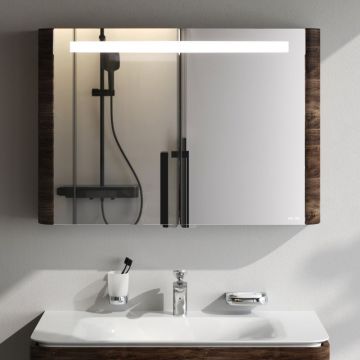 Зеркало Am.Pm (Ам.Пм) Sensation, текстурированная, 100 см с подсветкой, орех, M30MCX1001NF