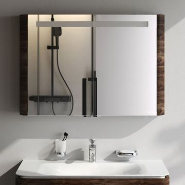 Зеркало Am.Pm (Ам.Пм) Sensation, текстурированная, 100 см с подсветкой, орех, M30MCX1001NF