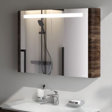 Зеркало Am.Pm (Ам.Пм) Sensation, текстурированная, 100 см с подсветкой, орех, M30MCX1001NF