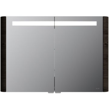 Зеркало Am.Pm (Ам.Пм) Sensation, зеркальный шкаф, 100 см с подсветкой, текстурированный, табачный дуб, M30MCX1001TF