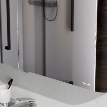Зеркало Am.Pm (Ам.Пм) Sensation, зеркальный шкаф, 100 см с подсветкой, текстурированный, табачный дуб, M30MCX1001TF