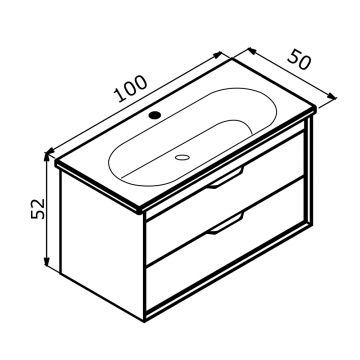 Тумба с раковиной Orka (Орка) Clay 100 подвесная, Soil 5004386