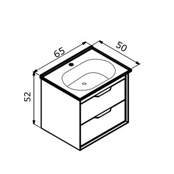 Тумба с раковиной Orka (Орка) Clay 65 подвесная, Sahra 5004381