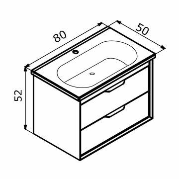 Тумба с раковиной Orka (Орка) Clay 80 подвесная, белый матовый 5004382
