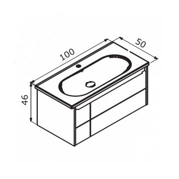 Тумба с раковиной Orka (Орка) Likya 100 подвесная, белый матовый 5002490