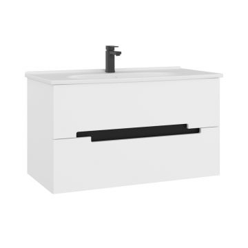 Тумба с раковиной Orka (Орка) Lodi 100 подвесная, белый, черный 5005888