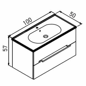 Тумба с раковиной Orka (Орка) Lodi 100 подвесная, белый, черный 5005888