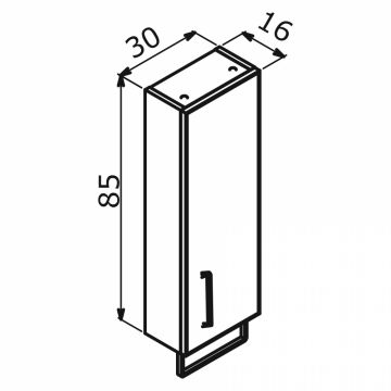Шкафчик Orka (Орка) Salerno 30 подвесной, цвет Sardinia, ручка золото 3005749