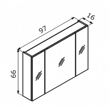 Зеркальный шкаф Orka (Орка) Likya 100 антрацит матовый 3001090