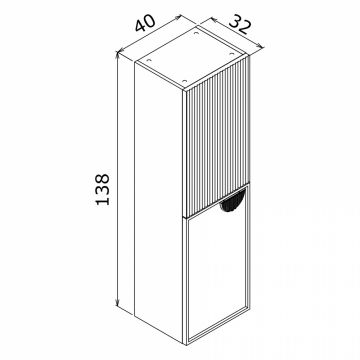 Пенал Orka (Орка) Molino 40 подвесной, розовый матовый, 2 ручки в комплекте золото и хром, универсальный 3006298