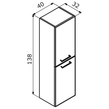 Пенал Orka (Орка) Salerno 40 подвесной, цвет Sardinia, ручки золото, универсальный 3005748