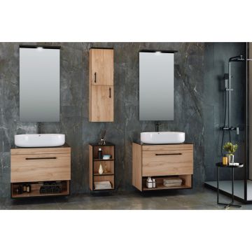 Зеркало Orka (Орка) Knidos 55 с подсветкой, черный 3000992