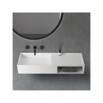 Тумба с раковиной Abber (Аббер) Stein AS2649-1.2 подвесная, белая матовая