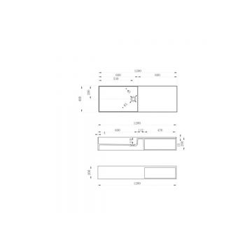 Тумба с раковиной Abber (Аббер) Stein AS2649-1.2 подвесная, белая матовая