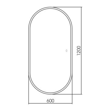Зеркало Abber (Аббер) Kontur AG6303SL-1.2 с подсветкой, сенсорный выключатель, диммер