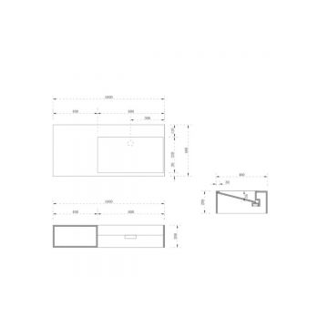 Тумба с раковиной Abber (Аббер) Stein AS2640-1.0 L подвесная, белая матовая