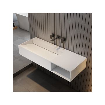 Тумба с раковиной Abber (Аббер) Stein AS2640-1.0 R подвесная, белая матовая