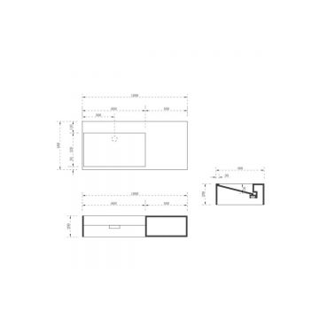 Тумба с раковиной Abber (Аббер) Stein AS2640-1.0 R подвесная, белая матовая
