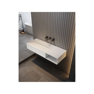 Тумба с раковиной Abber (Аббер) Stein AS2640-1.0 R подвесная, белая матовая